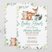 森のベビーシャワー招待状 招待状 (正面/裏面)