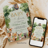 森のベビーシャワー招待状, 男女兼用 ウッドランド動物 招待状