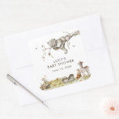 森のベビーシャワー スクエアシール (封筒)