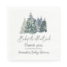 森のベビー冬のベビーシャワー外は寒い