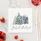 森のベビー冬のベビーシャワー外は寒い スタンダードランチョンナプキン (インサイチュ)