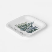 森のベビー冬のベビーシャワー外は寒い ペーパープレート (傾斜あり)