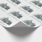 森のベビー冬のベビーシャワー外は寒い ラッピングペーパー (角)