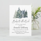 森のベビー冬のベビーシャワー外は寒い 招待状 (スタンド正面)