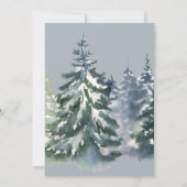 森のベビー冬のベビーシャワー外は寒い 招待状 (裏面)