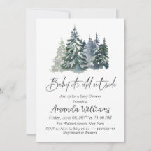 森のベビー冬のベビーシャワー外は寒い