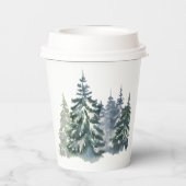 森のベビー冬のベビーシャワー外は寒い 紙コップ (裏面)