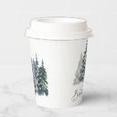 森のベビー冬のベビーシャワー外は寒い 紙コップ (右)