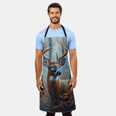 森のホワイトテールバックディアー エプロン (着用した状態)