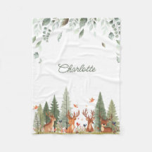 森のボヘミアン ベビーブランケット | 鹿の森の赤ちゃん部屋