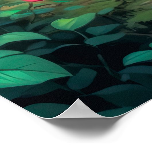 森のポスターに登場する可愛いテディベアハート ポスター (角)