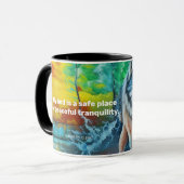 森のマグで灰色の狼と平和な眠りマントラ マグカップ (正面左)