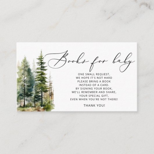 森のミニマリスト本ベビーチケット エンクロージャーカード (正面)