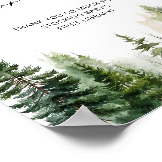 森のミニマルな赤ちゃんシャワーベビー ポスター (角)