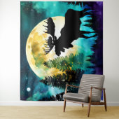 森のムース満月 タペストリー (インサイチュ)
