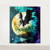 森のムース満月 タペストリー (正面)