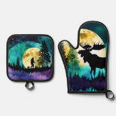 森のムース満月 鍋つかみ&鍋敷きセット (正面)