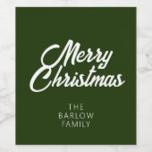 森のメリークリスマス/ダークグリーン ワインラベル (シングルラベル)