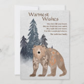 森のモダン中の天然クマ日本クリスマス シーズンカード (正面)