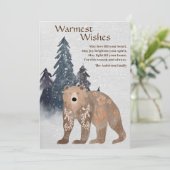 森のモダン中の天然クマ日本クリスマス シーズンカード (スタンド正面)