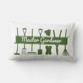 森のモダン緑と白の庭師 ランバークッション (裏面)