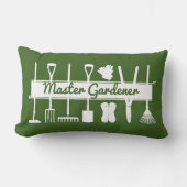 森のモダン緑と白の庭師 ランバークッション (正面)