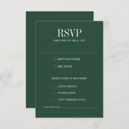 森のモダン緑カラフルの食事の結婚選択 出欠カード