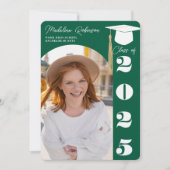 森のモダン緑シック4枚の写真4枚の卒業 招待状 (正面)