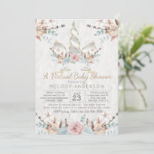 森のユニコーン バーチャルベビーシャワー シルバー 招待状 (スタンド正面)