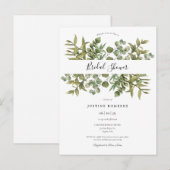 森のユーカリグリーンウェディングシャワー招待状 案内ポストカード (正面/裏面)