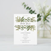 森のユーカリグリーンウェディングシャワー招待状 案内ポストカード (スタンド正面)