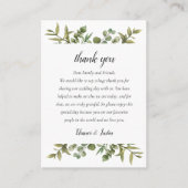 森のユーカリグリーンウェディング サンクスカード プレイスカード (正面)