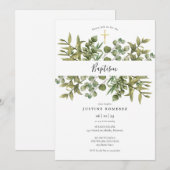 森のユーカリグリーン 誕生礼拝・洗礼式 招待状 (正面/裏面)