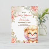 森のライオンの赤ちゃんサファリ　ベイビーアニマルズ 招待状 (スタンド正面)