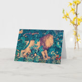 森のライオン、ウィリアム・モリス カード (黄色い花)