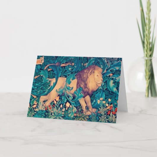 森のライオン、ウィリアム・モリス カード (正面)