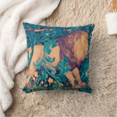 森のライオン、ウィリアム・モリス クッション (ブランケット)