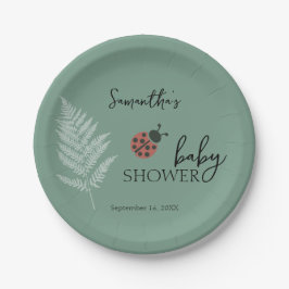森のラディバグズグリーンベビーシャワー ペーパープレート