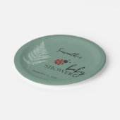 森のラディバグズグリーンベビーシャワー ペーパープレート (アングル)