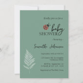 森のラディバグズグリーンベビーシャワー 招待状 (正面)