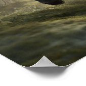 森のランニング中の白い馬のポスター ポスター (角)