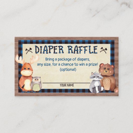 森のログジャック 赤ちゃんのお祝い おむつくじ カード (正面)