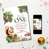 森のワイルドワン誕生日招待状 1歳誕生日 招待状