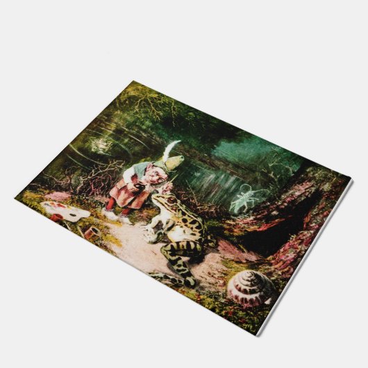 森のヴィンテージのおとぎ話の小さい老人 ドアマット (アングル)