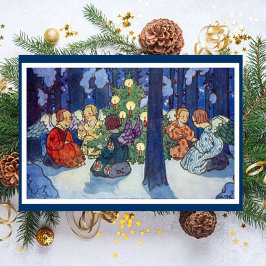 森のヴィンテージクリスマスエンジェルス シーズンカード