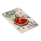 森のヴィンテージクリスマスガール マグネット (右側)