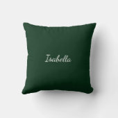 森の上の大きな白いスノーフレーク緑のモノグラム クッション (裏面)