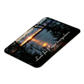 森の上の日没レイクフレキシブルマグネット マグネット (左側)