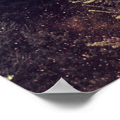 森の上の星空と月 ポスター (角)