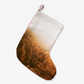 森の上の金色の太陽 スモールクリスマスストッキング (正面 (吊り時))
